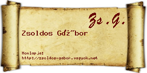 Zsoldos Gábor névjegykártya